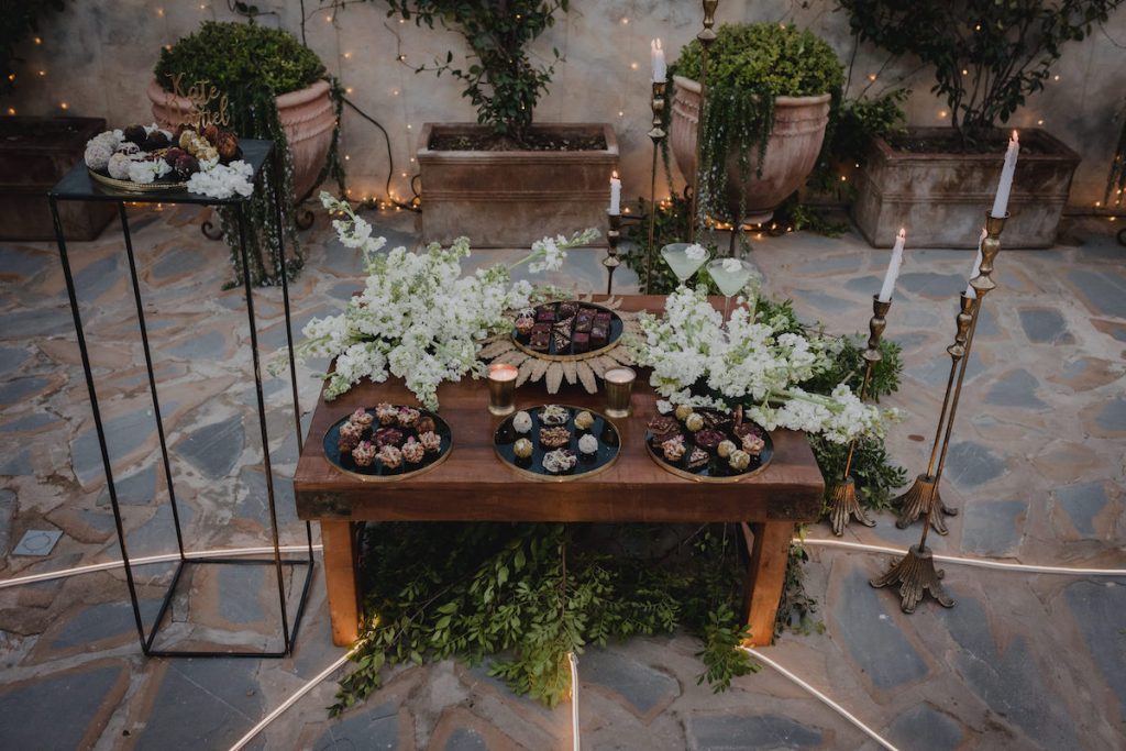 Mesa dulce boda elegante